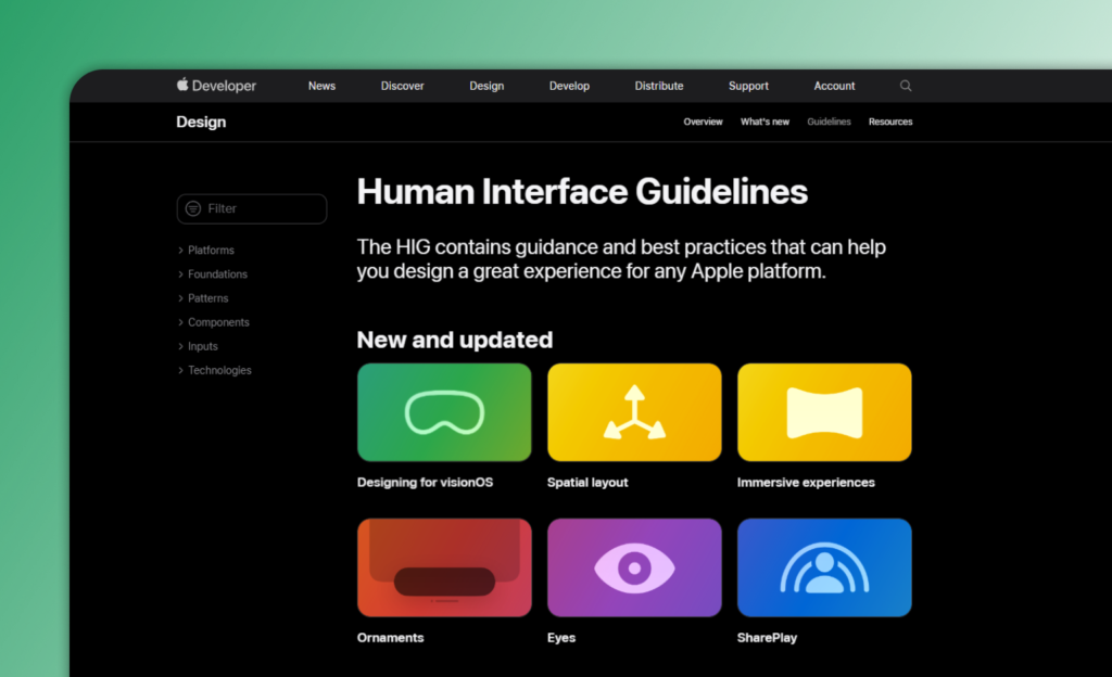 iOS Human Interface Guidelines ui/ux design